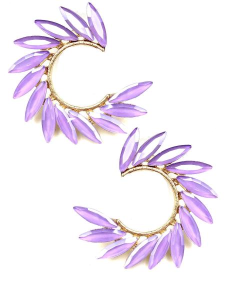 PENDIENTES CORTOS MORADOS PARA BODAS BAUTIZOS Y COMUNIONES