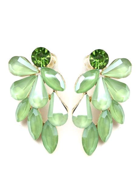 PENDIENTES MUJER VERDES Y CORTOS IDEALES PARA BODAS DE DIA