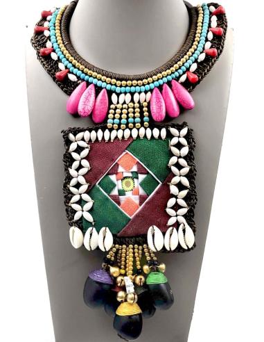 COLLARES BOHO CHIC PARA MUJER CON TELAS VISTOSAS PARA EL VERANO