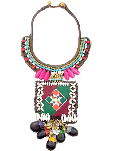 COLLARES BOHO CHIC PARA MUJER CON TELAS VISTOSAS PARA EL VERANO