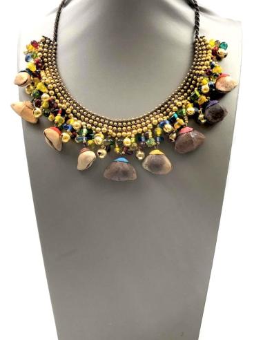 COLLARES CORTOS DE MUJER CON SEMILLAS ESTILO IBICENCO PARA VERANO