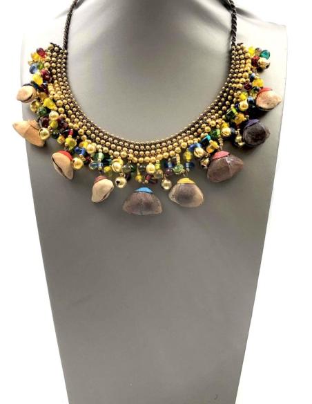 COLLARES CORTOS DE MUJER CON SEMILLAS ESTILO IBICENCO PARA VERANO