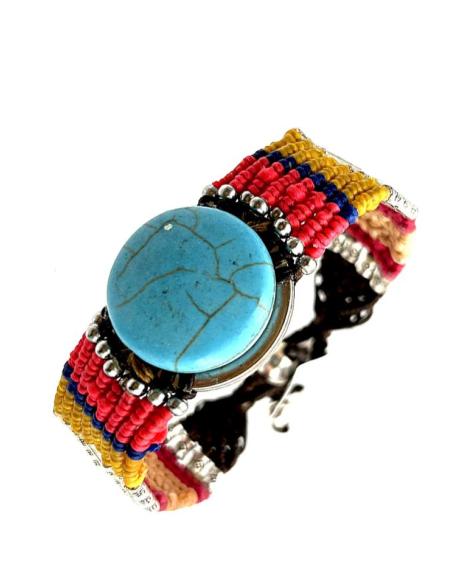 PULSERAS MUJER DE PIEDRA TURQUESA MUY BONITAS PARA EL VERANO