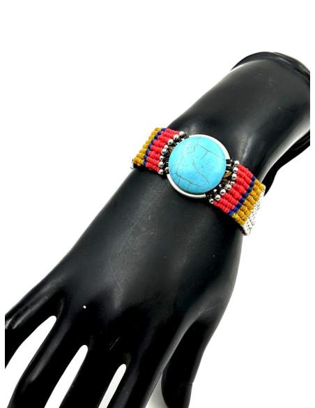 PULSERAS MUJER DE PIEDRA TURQUESA MUY BONITAS PARA EL VERANO