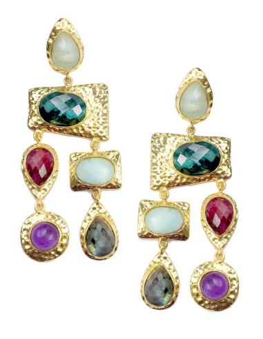 PENDIENTES LARGOS CON PIEDRAS SEMIPRECIOSAS PARA BODAS
