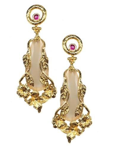 PENDIENTES MUJER LARGOS DORADOS ELEGANTEMENTE DECORADOS