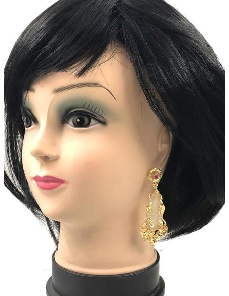 PENDIENTES MUJER LARGOS DORADOS ELEGANTEMENTE DECORADOS