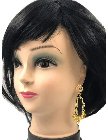 PENDIENTES MUJER LARGOS NEGROS ELEGANTEMENTE DECORADOS