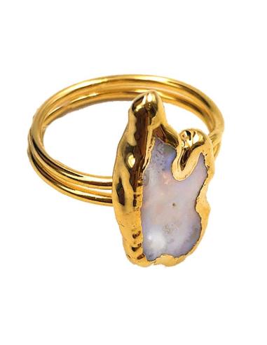 ANILLOS FINOS DE MUJER DORADOS CON PIEDRA ANACARADA