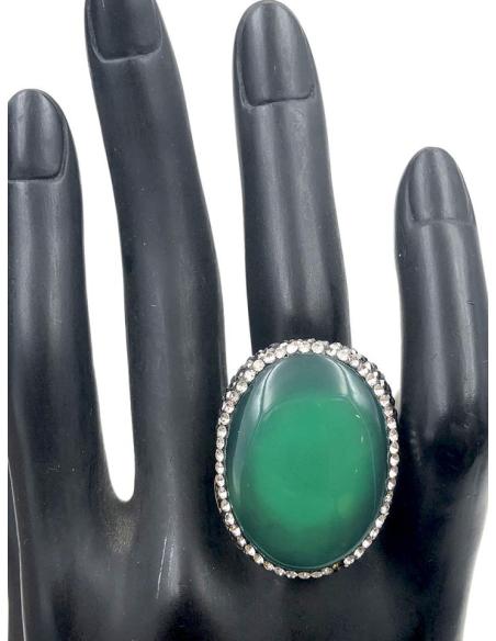 ANILLOS GRANDES MUJER DE PIEDRAS FACETADAS VERDES