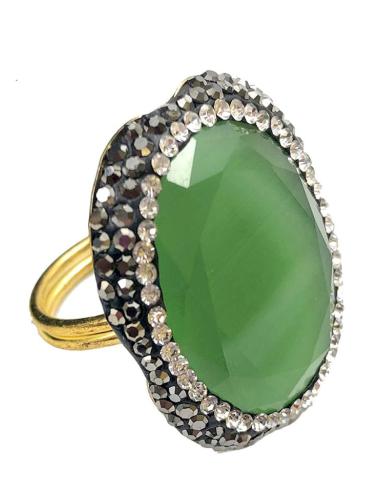 ANILLOS GRANDES MUJER DE PIEDRAS FACETADAS VERDES