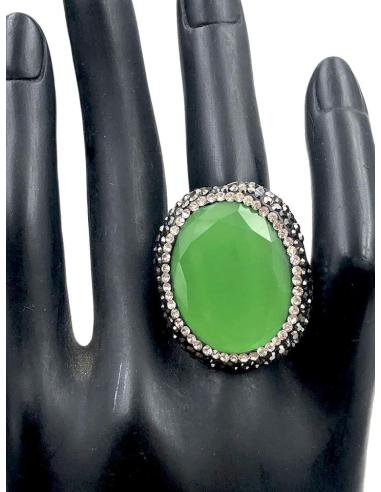 ANILLOS GRANDES MUJER DE PIEDRAS FACETADAS VERDES