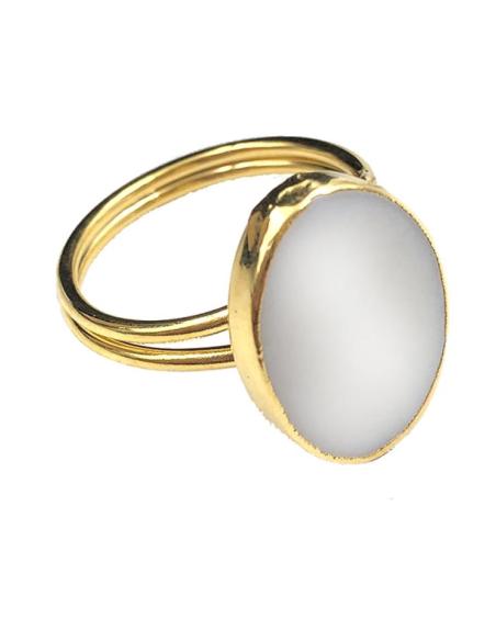 ANILLOS BLANCOS Y DORADOS DISEÑO AJUSTABLE DE MODA