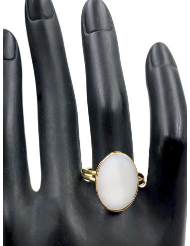 ANILLOS BLANCOS Y DORADOS DISEÑO AJUSTABLE DE MODA