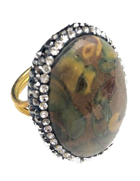 ANILLOS HERMOSOS DE BRONCE Y PIEDRA NATURAL