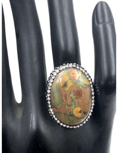 ANILLOS HERMOSOS DE BRONCE Y PIEDRA NATURAL
