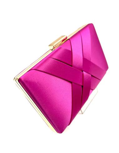 BOLSOS DE FIESTA BUGAMBILLA EN RASO CON DECORACION PLISADA