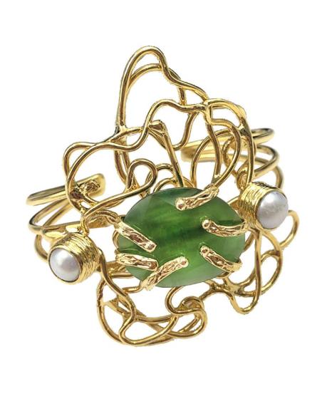 PULSERAS DORADAS Y VERDES PARA MUJER CON FABULOSO DISEÑO