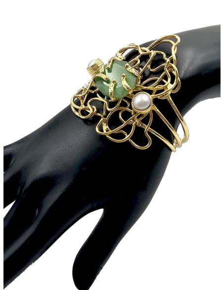PULSERAS DORADAS Y VERDES PARA MUJER CON FABULOSO DISEÑO