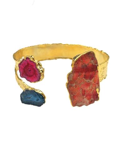 PULSERAS PARA MUJER DORADAS CON VARIAS PIEDRAS NATURALES