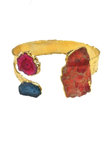 PULSERAS PARA MUJER DORADAS CON VARIAS PIEDRAS NATURALES