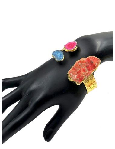 PULSERAS PARA MUJER DORADAS CON VARIAS PIEDRAS NATURALES