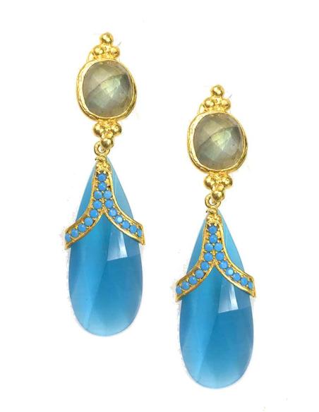 SOFISTICADOS PENDIENTES MUJER LARGOS AZULES DE LAGRIMA