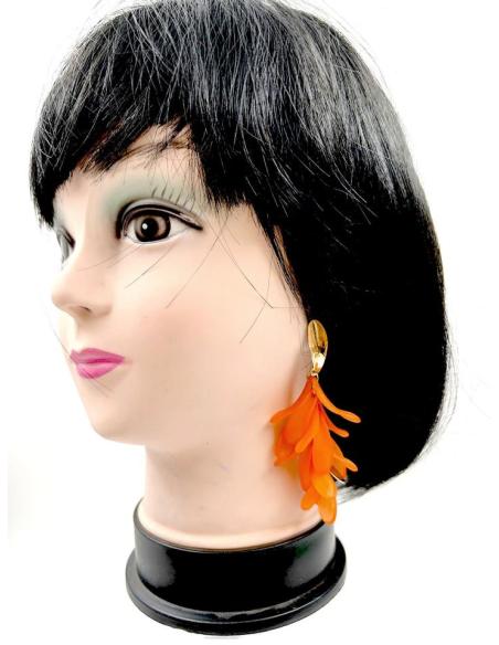 PENDIENTES MUJER NARANJAS Y LARGOS PARA EL VERANO