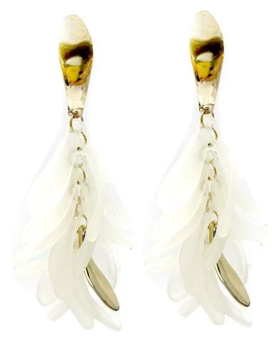 PENDIENTES MUJER BLANCOS LARGOS IDEALES PARA EL VERANO