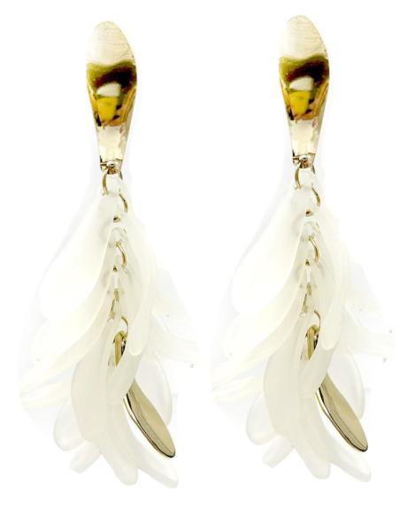 PENDIENTES MUJER BLANCOS LARGOS IDEALES PARA EL VERANO