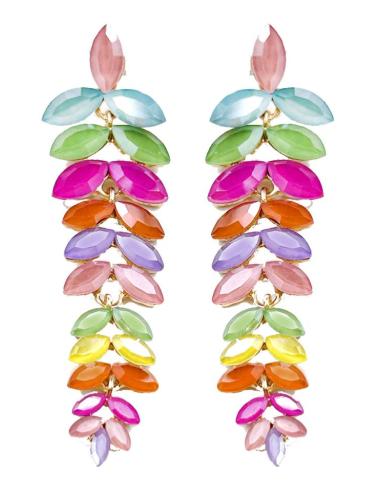 PENDIENTES LARGOS DE FIESTA EN MULTICOLOR IDEAL RECOGIDOS