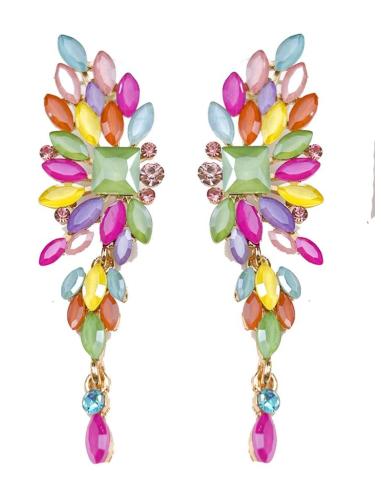 PENDIENTES MUJER LARGOS PARA FIESTA Y BODA EN MULTICOLOR