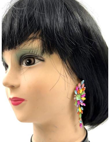 PENDIENTES MUJER LARGOS PARA FIESTA Y BODA EN MULTICOLOR