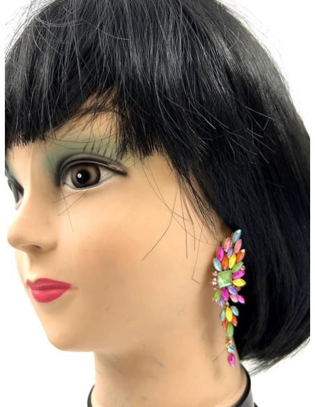 PENDIENTES MUJER LARGOS PARA FIESTA Y BODA EN MULTICOLOR