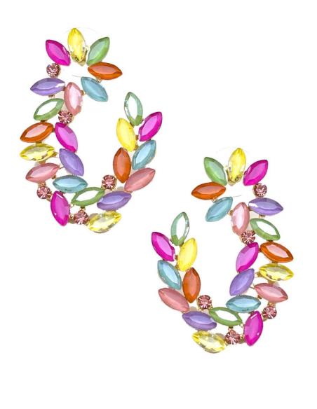 PENDIENTES MULTICOLOR CON DISEÑO ACTUAL PARA BODAS Y COMUNION