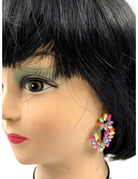 PENDIENTES MULTICOLOR CON DISEÑO ACTUAL PARA BODAS Y COMUNION
