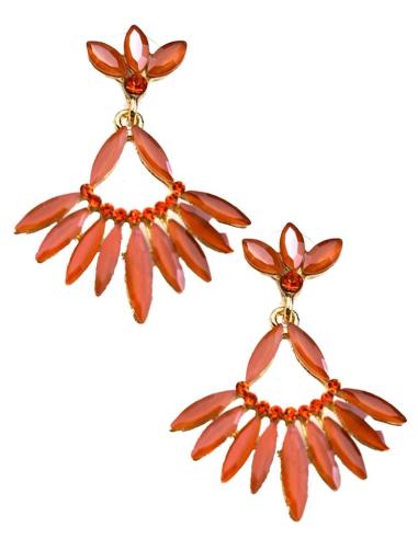 BONITOS PENDIENTES DE FIESTA NARANJAS PARA LOOK DE NOCHE Y BODA