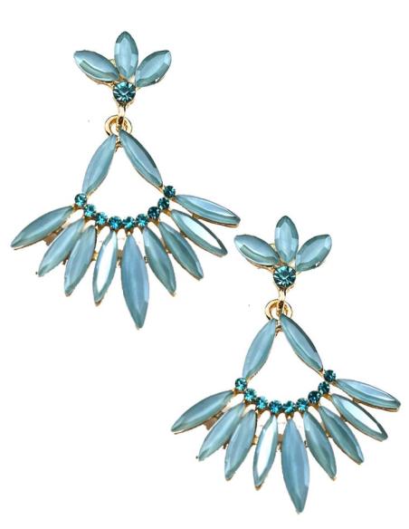 BONITOS PENDIENTES DE FIESTA AZULES TONO TURQUESA CLARO
