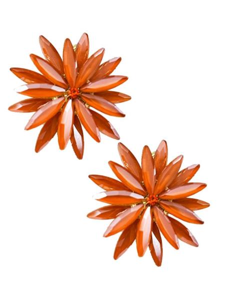 PENDIENTES CORTOS NARANJAS IDEALES PARA BODAS DE DIA Y BAUTIZOS