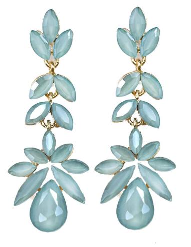 PENDIENTES BODA AZULES Y LARGOS DE CRISTAL PARA INVITADAS