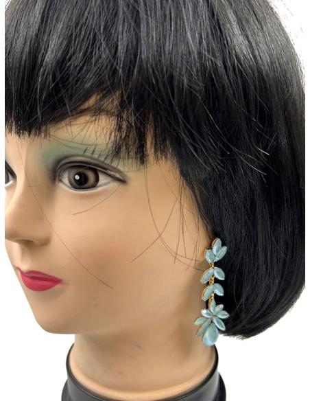 PENDIENTES BODA AZULES Y LARGOS DE CRISTAL PARA INVITADAS