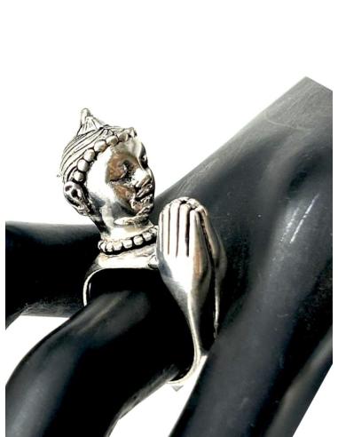 ANILLOS PLATEADOS ORIGINALES CON BUDA REZANDO
