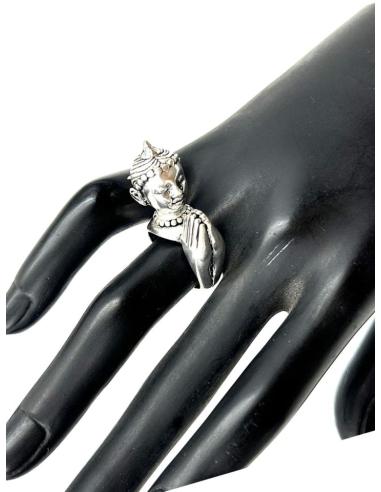 ANILLOS PLATEADOS ORIGINALES CON BUDA REZANDO