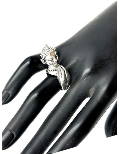 ANILLOS PLATEADOS ORIGINALES CON BUDA REZANDO