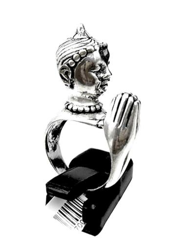 ANILLOS PLATEADOS ORIGINALES CON BUDA REZANDO