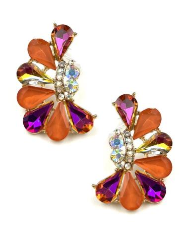 PENDIENTES DE FIESTA NARANJAS Y FUCSIAS DE INVITADA IDEAL