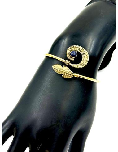 PULSERAS PLATEADAS PARA MUJER DE AIRE TRIBAL CON HOJA Y ESPIRAL