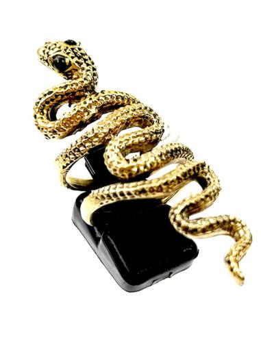 GRANDES ANILLOS DORADOS DE SERPIENTE CON TODO DETALLE