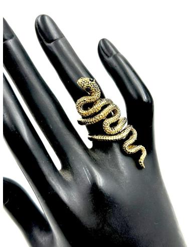 GRANDES ANILLOS DORADOS DE SERPIENTE CON TODO DETALLE