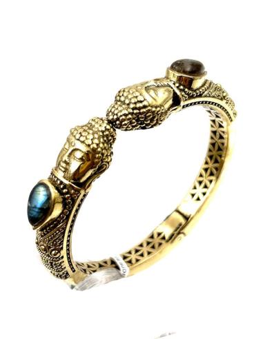 PULSERAS ETNICAS DORADAS DE BUDAS Y PIEDRAS SEMIPRECIOSAS